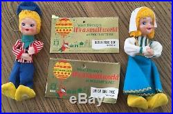 12 Rare Vintage 1964 Walt Disney it's a Small World at Holiday Time-Pixie Dolls