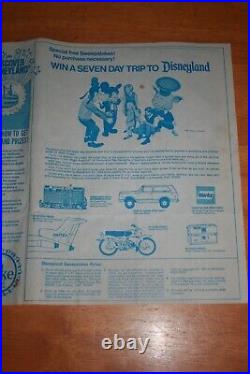 1969 Discover Disneyland Sweepstakes Game Sheet COMPLETE with Coke Cap Liners