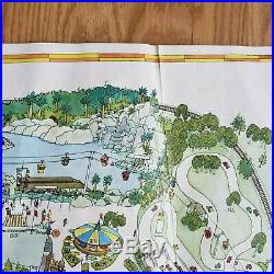 1970s Walt Disney World Magic Kingdom Map Guide 31 x 39 Rare