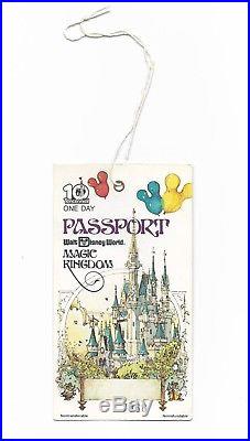 1981 Walt Disney World Unused Passport 1-day Adult Ticket
