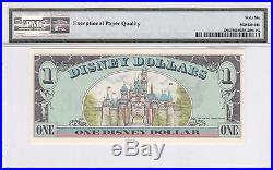 1987 $1 Disney Dollar DA Block PMG 66 EPQ Mickey Mouse Walt World Castle