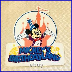 1988 Walt Disney World Magic Kingdom Mickeys Birthdayland 21x19 Park Sign Htf