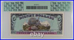 1989 $5 Disney Dollar, Goofy / Walt Disney World Back PCGS Gem New 66 PPQ