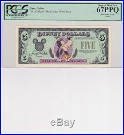 1995 Disney Dollar D WALT DISNEY WORLD $5 GOOFY PROOF PCGS67PPQ SUPERB GEM