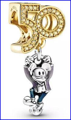 2021 Walt Disney World 50th Anniversary Gold Mickey Mouse PANDORA Charm