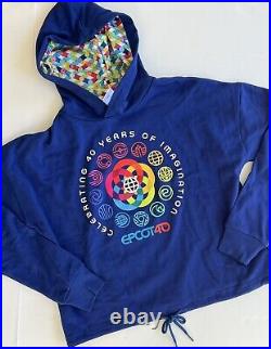 2022 Walt Disney World Parks Epcot 40th Anniversary Figment Hoodie Sweatshirt S