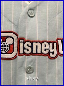 2024 Walt Disney World Park Icons Baseball Jersey Adult Men Blue White Stripe M