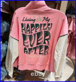 2025 Disney Parks Walt Disney World 1/4 Zip Pink Living My Happily Ever After M
