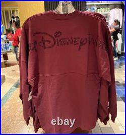 2025 Disney Parks Walt Disney World Bedazzled Burgundy Spirit Jersey XS NEW