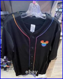 2025 Walt Disney World Disney Rainbow Pride Mickey Mouse Baseball Jersey Size L