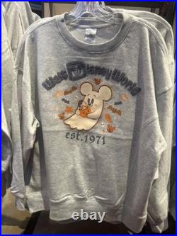 2025 Walt Disney World Halloween Mickey Ghost Pullover Sweatshirt MEDIUM NEW