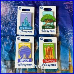 2025 Walt Disney World Park Pin Set of 4 Epcot Magic Animal Kingdom Hollywood