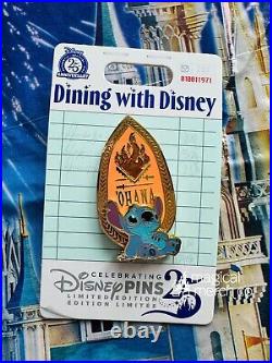 2025 Walt Disney World Parks Dining With Disney Ohana Stitch Pin LE 2500