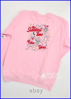 2025 Walt Disney World Pink Bow Sweetest Time Of The Year Holiday Sweatshirt XS