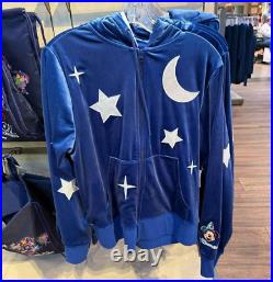 2025 Walt Disney World Sorcerer Mickey Blue Zip Hoodie Sweatshirt Adult L Large