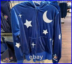 2025 Walt Disney World Sorcerer Mickey Blue Zip Hoodie Sweatshirt Adult S Small