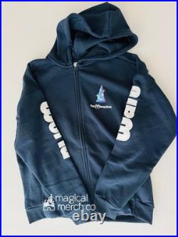 2025 Walt Disney World Sorcerer Mickey Navy Zip Hoodie Sweatshirt Adult L Large