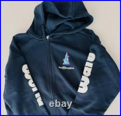 2025 Walt Disney World Sorcerer Mickey Navy Zip Hoodie Sweatshirt Adult S