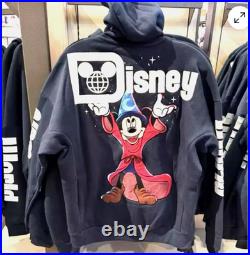 2025 Walt Disney World Sorcerer Mickey Navy Zip Hoodie Sweatshirt Adult Size XL