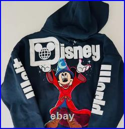 2025 Walt Disney World Sorcerer Mickey Navy Zip Hoodie Sweatshirt Adult Size XL