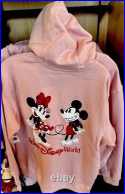 2026 Disney Parks Valentines Day Zip Hooded Sweatshirt Small Walt Disney World