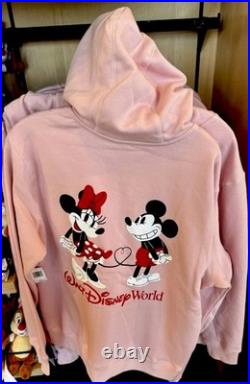 2026 Disney Parks Valentines Day Zip Up Hooded Sweatshirt XL Walt Disney World