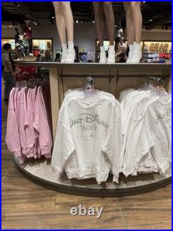 2026 Disney World Parks Castle bedazzled White Crewneck Sweatshirt Adult S New