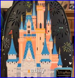 2026 Walt Disney World Castle Fireworks Loungefly Backpack Light Up Twinkle Bag