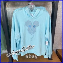 2026 Walt Disney World Mickey Mouse Balloon Chenille Patch Blue Hoodie Size XL