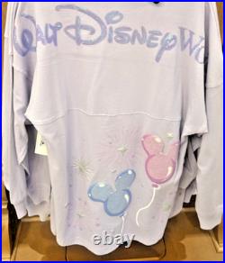 2026 Walt Disney World Mickey Mouse Balloons Spirit Jersey XS Lavender Sequin