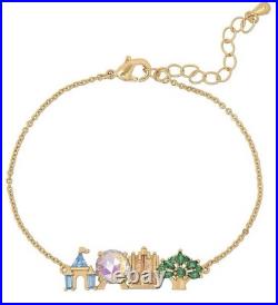 2026 Walt Disney World Parks 4 Parks Icons Gold Bracelet By Girls Crew New