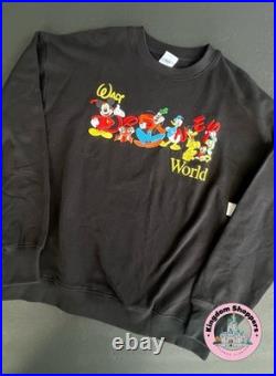 2026 Walt Disney World Parks Black Crew Vintage Sweatshirt Pullover Adult M New