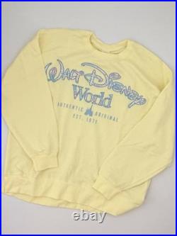 2026 Walt Disney World Parks Butter Yellow Floral Sweatshirt Pullover Adult L