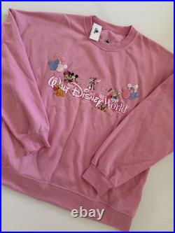 2026 Walt Disney World Parks Mickey & Friends Valentines Pink Sweatshirt XL