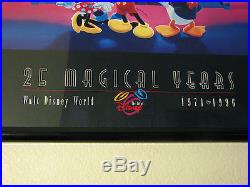 25 MAGICAL YEARS 1971-1996 WALT DISNEY WORLD FRAMED PRINT with HIDDEN MICKEY MAP