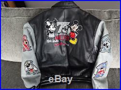 75 Years with Mickey Mouse Leather Jacket Walt Disney World Medium FREE SHIPPING