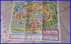 A Guide To The Magic Kingdom Of Walt Disney World Theme Park Map Rare 1970 bag