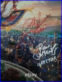 Aladdin Cast Signed Walt Disney World Canvas Print with Inscriptions Beckett COA