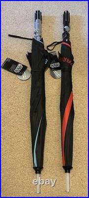 BNWT Lightsaber Umbrellas From Walt Disney World Working Light & Dark Side