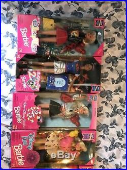 Brand New Lot of 5 Vintage Disney Fun Barbie & Walt Disney World Dolls