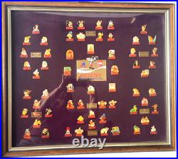 Coca-Cola Salutes Walt Disney World 15th Birthday 1986 Framed 60-Pin Set -Ltd Ed