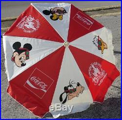 Coca Cola WALT DISNEY WORLD 15th Anniversary Patio Umbrella Mickey Mouse Coke