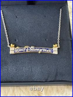 Crislu 2025 Walt Disney World Marquee Sterling Platinum Necklace Crislu 2025 Walt Disney World Marquee Sterling Platinum Necklace