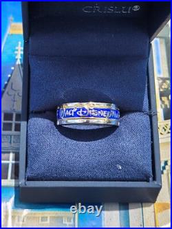 Crislu 2025 Walt Disney World Marquee Sterling Platinum Ring Size 10