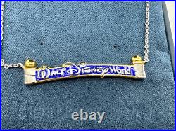 Crislu Walt Disney World Marquee NECKLACE Disney Exclusive Sterling Platinum WDW