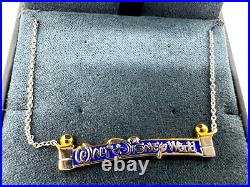 Crislu Walt Disney World Marquee NECKLACE Disney Exclusive Sterling Platinum WDW