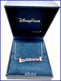 Crislu Walt Disney World Marquee NECKLACE Disney Exclusive Sterling Platinum WDW