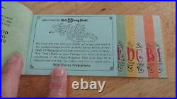 DISNEY WORLD Admission Tickets Book 70s UNUSED Magic Kingdom A, B, C, D, E COMPLETE