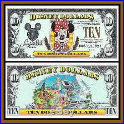 Disney 10 Dollars, 1991 Series DA Walt Disney World Uncirculated