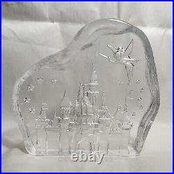 Disney Arribas Glass Sleeping Beauty Castle Disneyland Paperweight Tinker Bell